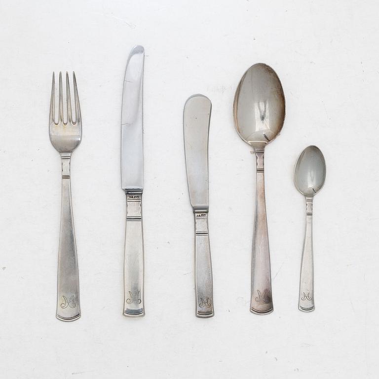 Jacob Ängman, Cutlery set, 50 pieces, silver, “Rosenholm”, GAB.
