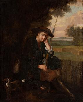 UNIDENTIFIED ARTIST, HUNTER WITH HIS DOG.