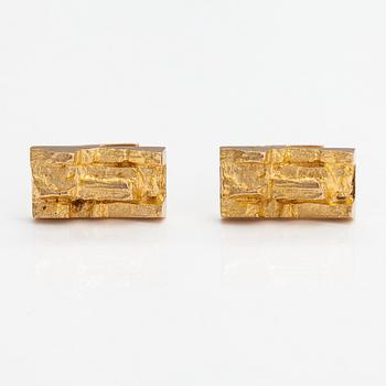 Björn Weckström, A pair of 14K gold cufflinks "Gold rya". Lapponia 1971.