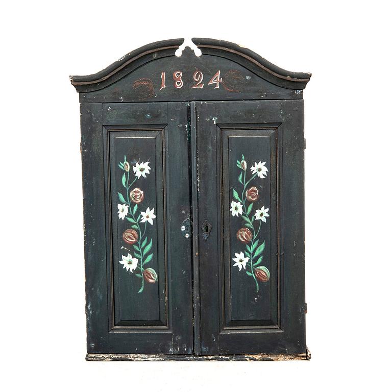 A Swedish painted wall cabinet 19th century.