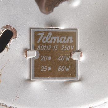 Kattovalaisimia/plafondeja/seinävalaisimia, 4 kpl, malli 80112-15, Idman 1950-luku.