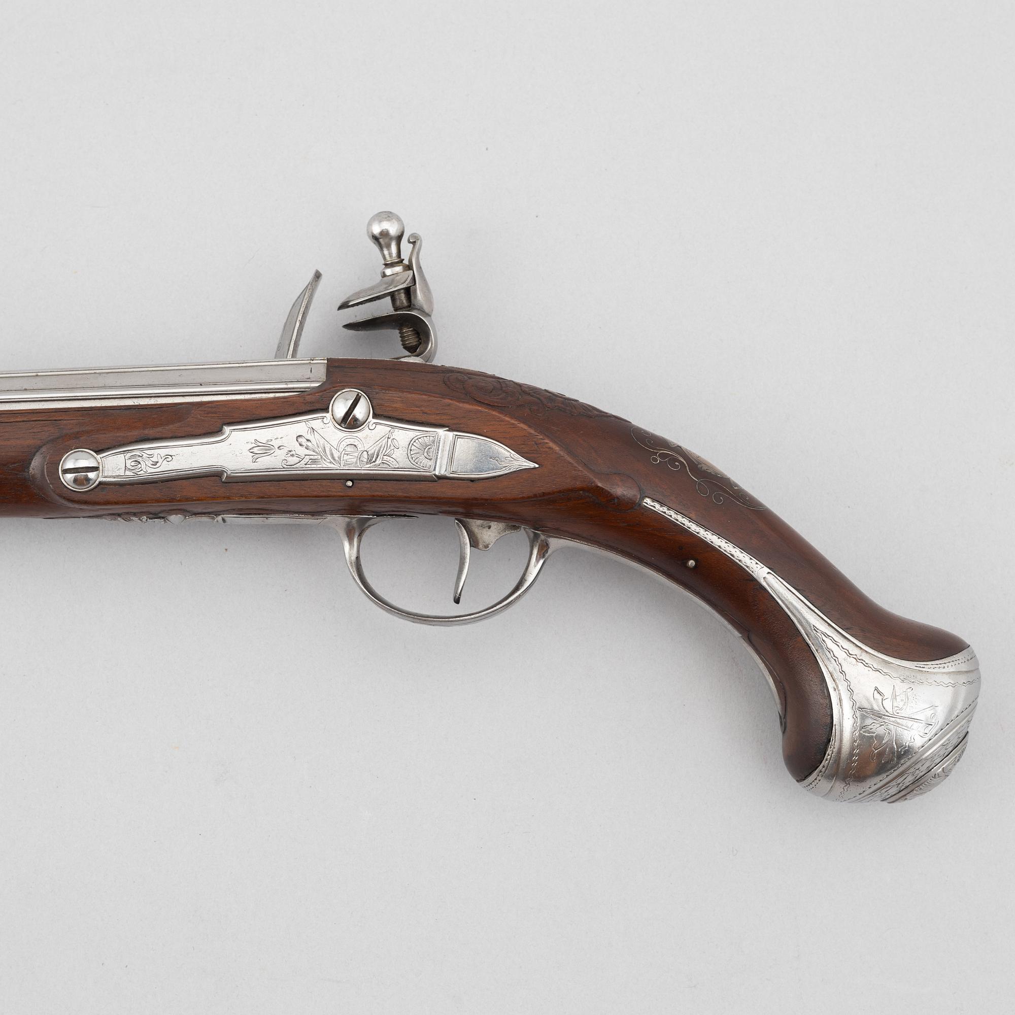 Flintlock pistols, a pair, Franciscus Hillbert Strasbourg (active 1738-1784).