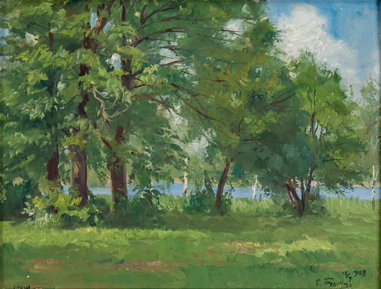 ERIK TRYGGELIN, oil on board, signed and dated 1908.