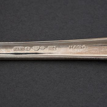 A model 'haga' silver cutlery, marked JLH, second half of the 20th century (37 pieces).