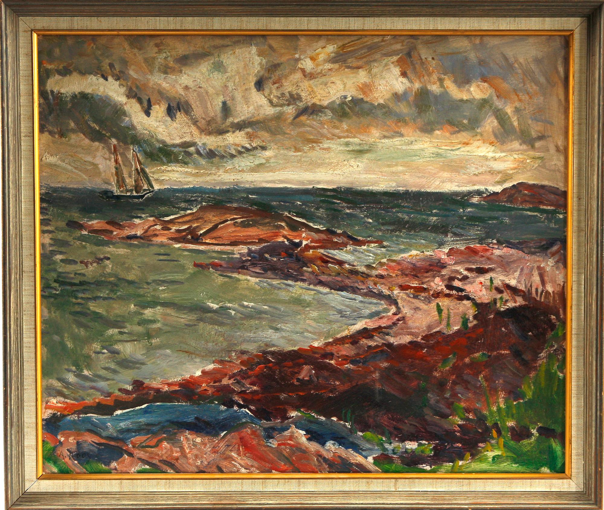 ALEXANDER ROOS, olja på pannå, sign.
