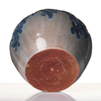 Hilma Persson-Hjelm, a glazed earthenware art nouveau vase, executed in her own studio, Arvika 1916. No 3807.