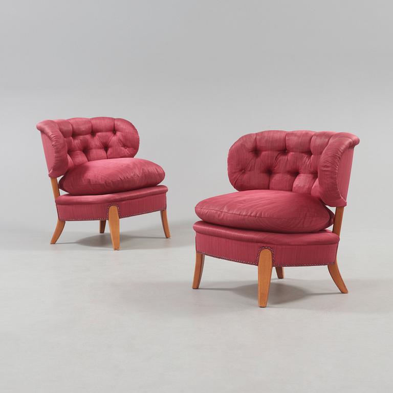 A pair of Otto Schulz 'Schulz' easy chairs, Jio Möbler, Sweden.