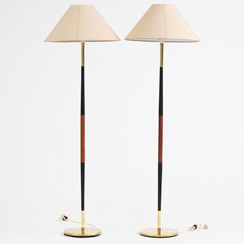 Scandinavian Modern, a pair of floor lamps, Denmark, 1950s–60s.