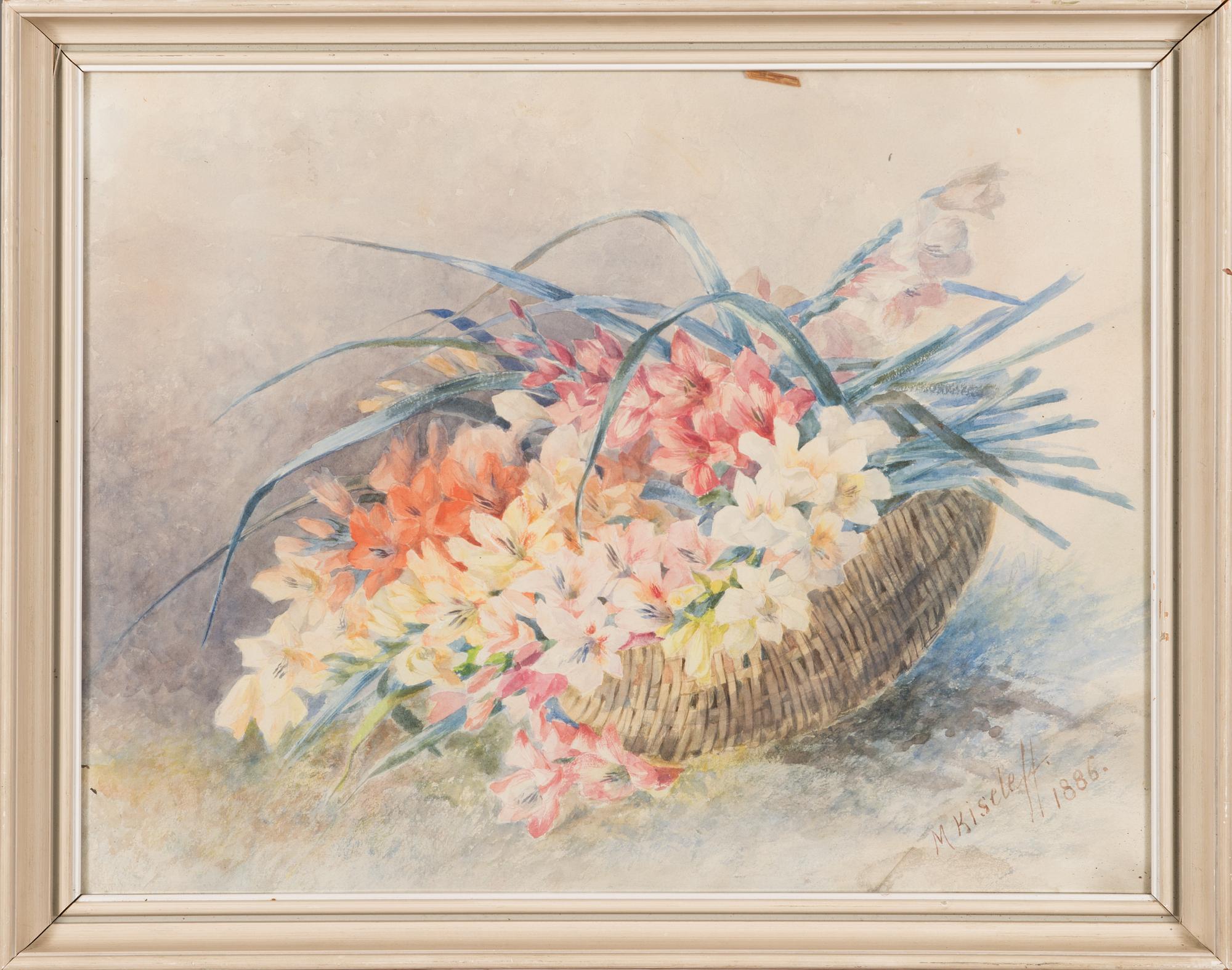 Marga Toppelius-Kiseleff, watercolor, signed and dated 1886.