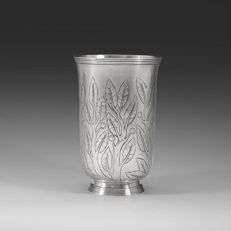 A W.A Bolin silver vase, Stockholm 1936.