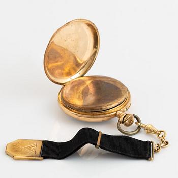 Pocket watch, Hansa, 14K gold, 48,5 mm.