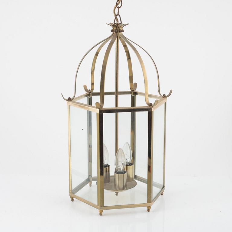 A brass lantern, second half of the 20th century.