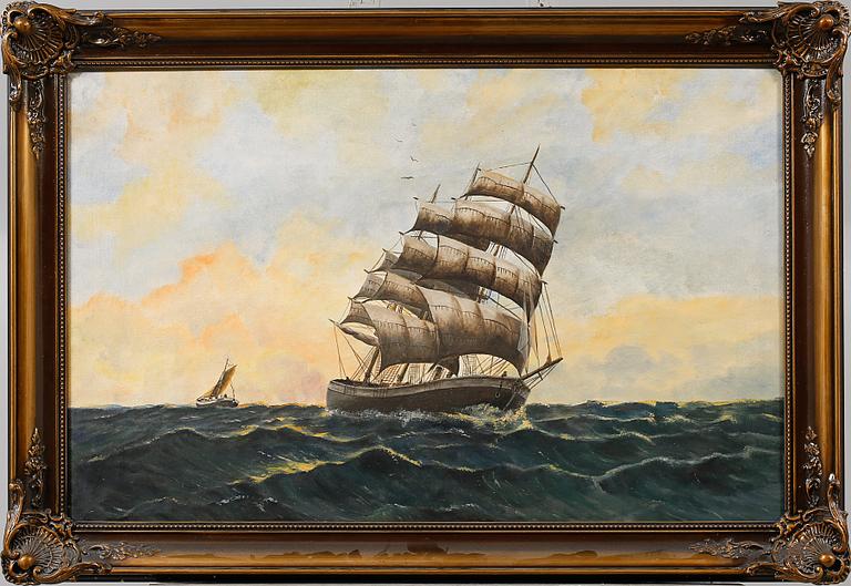OKÄND KONSTNÄR, olja på duk, otydligt signerad, 1900-talets första hälft.