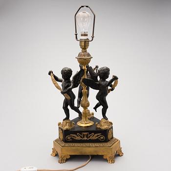 AN EMPIRE STYLE TABLE LAMP, late 19th century.