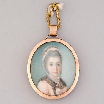 A PAIR OF MINIATURE PORTRAITS, gouache, Russia, late 18th Century.