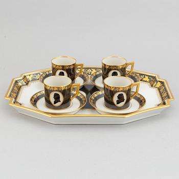 Royal Copenhagen, kaffeservis/presentationsservis, 9 delar, porslin, Danmark.