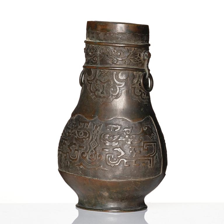 A archaistic bronze vase, Ming dynasty (1368-1644).