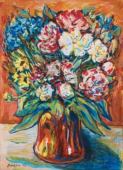 877. Albin Amelin, Flowers in vase.