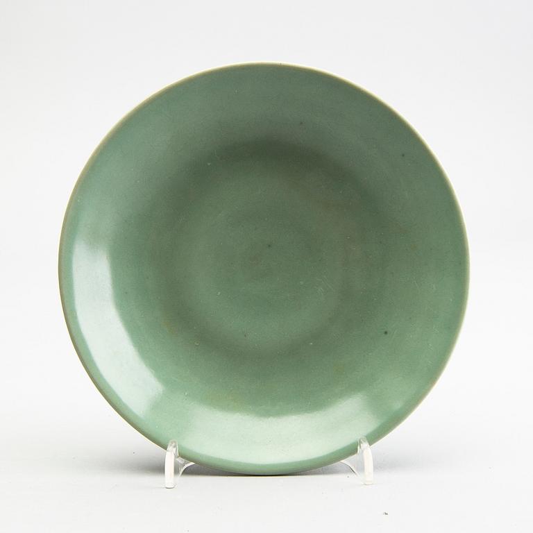 A celadon glazed dish, Ming dynasty (1368-1644).