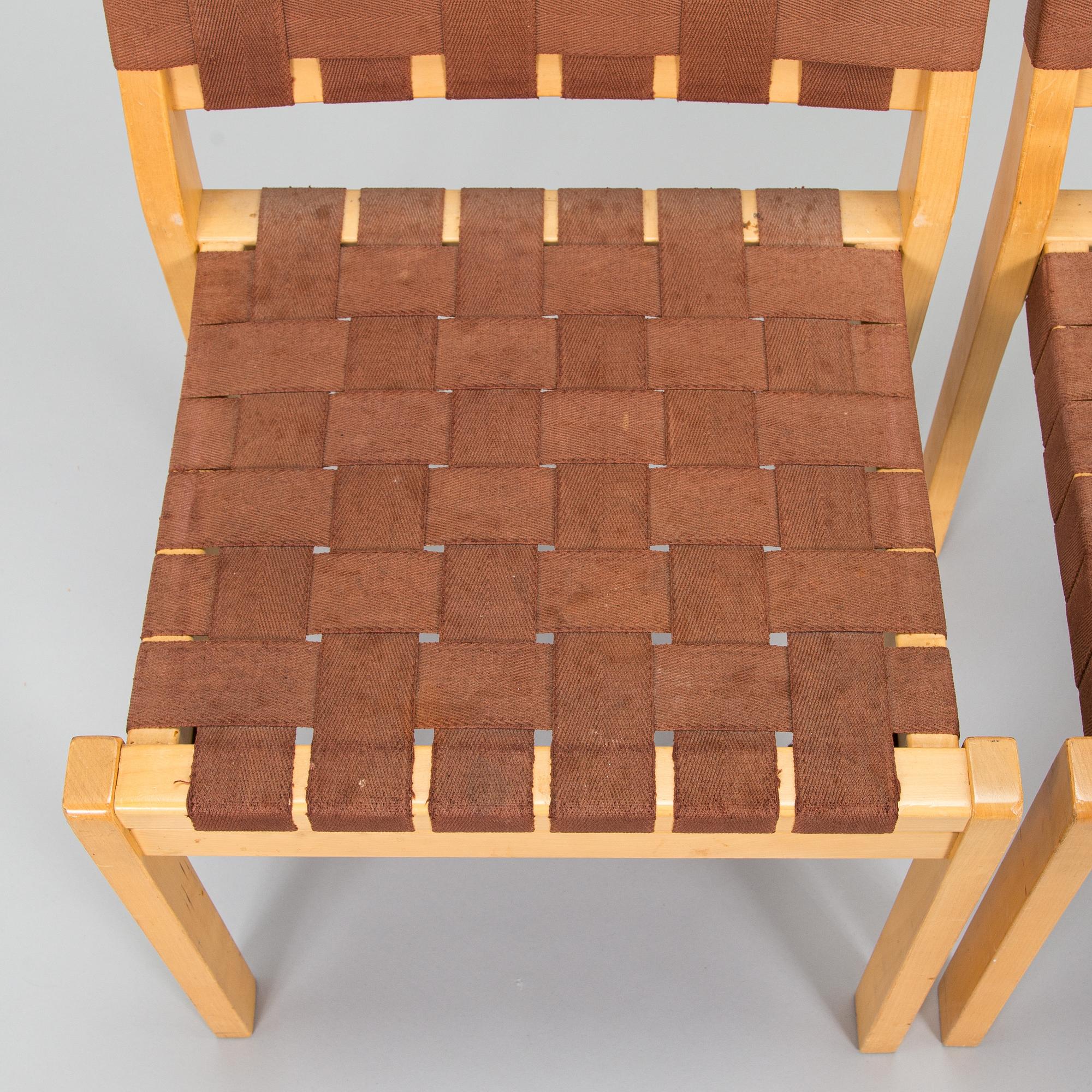 Alvar Aalto, a set of 8 chairs, model 611, Artek, Finland, late 20th century.