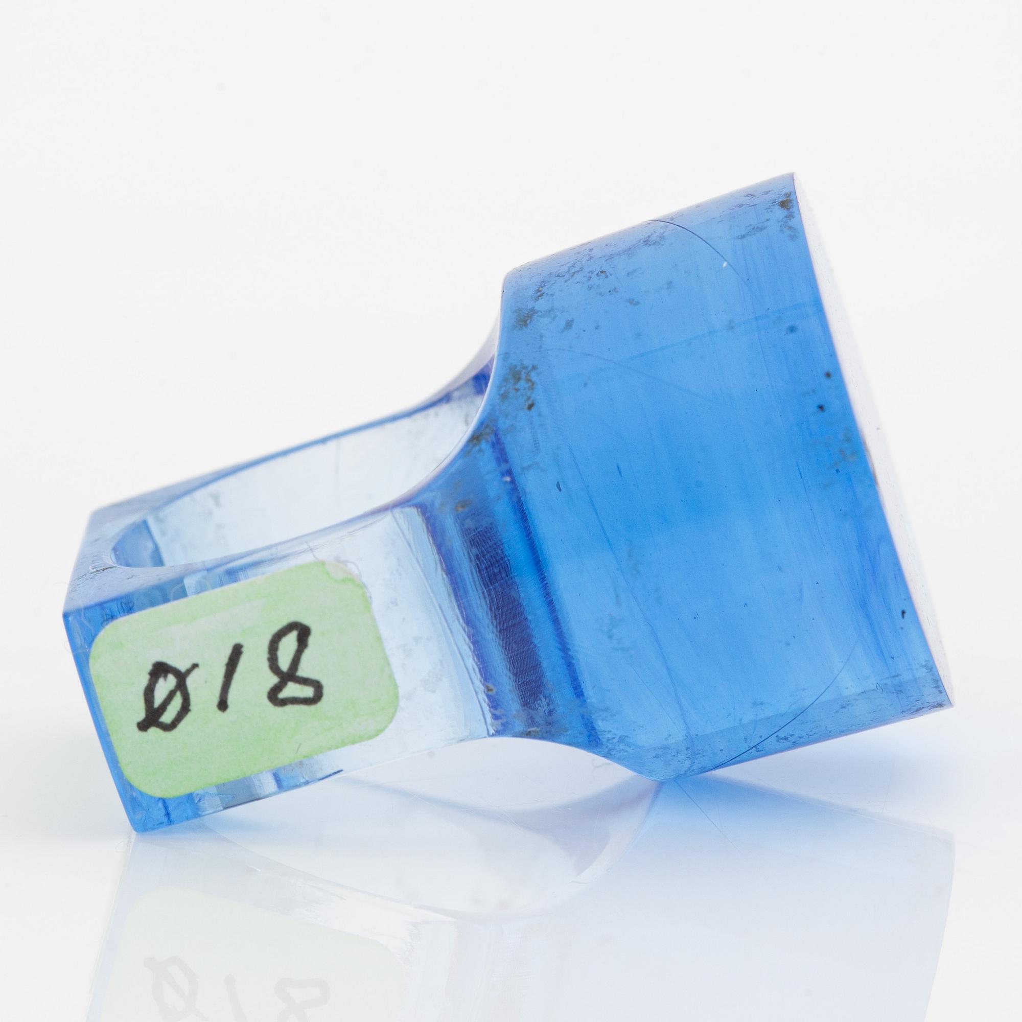 Siv Lagerström, three rings, acrylic plastic, 1970s.