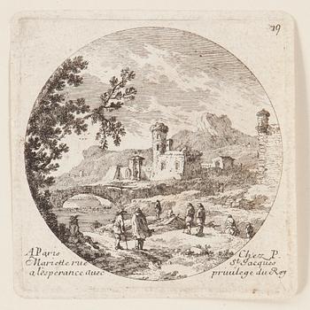 PARTI, grafik, 20 gravyrer, Gabrielle Perelle (1603-1677) och Adam Perelle (1638-1695).
