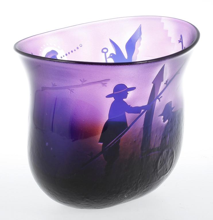 SKÅL, glas, Bertil Vallien, Kosta 1980-tal, unik.