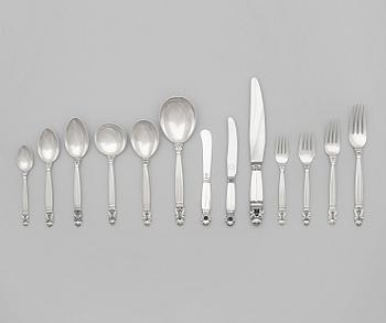 382. A Johan Rohde 112 pieces set of 'Acorn' flatware, Georg Jensen ca 1915-77.