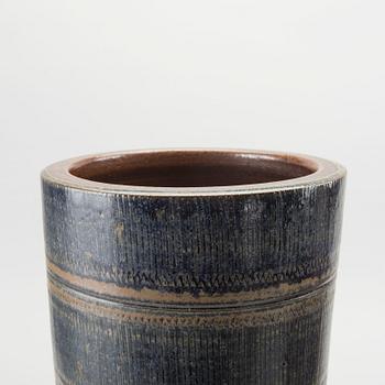 ARTHUR ANDERSSON, golvvaser 2 st Vallåkra saltglaserat stengods  signerade 1900-talets andra  hälft.