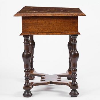 A Swedish late baroque burr-alder table, Stockholm, first part 18th century.