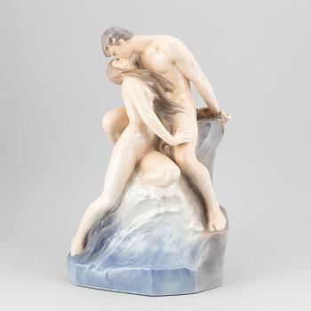 Theodor Lundberg, a 'Kiss' porcelain figurine, Royal Copenhagen.