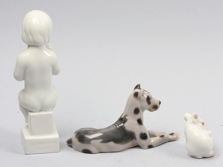 FIGURINER, 3 st, porslin, Bing o Gröndahl.