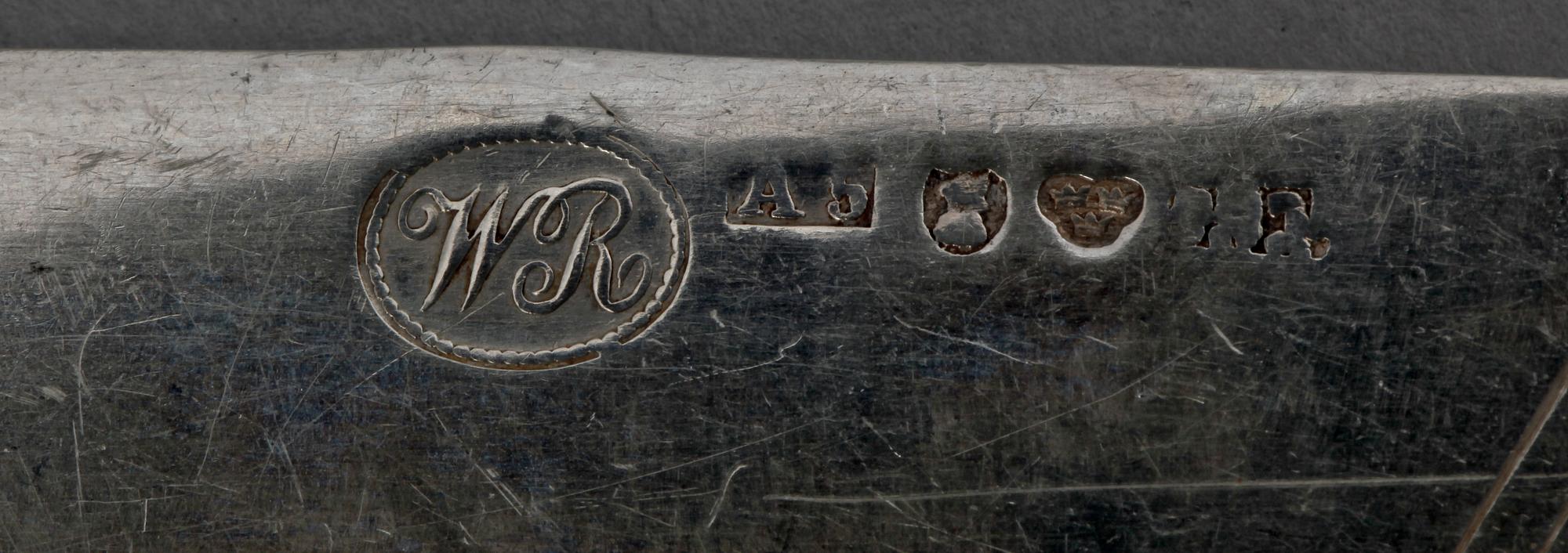 FRUKTKNIVAR, 11 st, silver, Gustaf Folcker Stockholm 1854. Tot vikt ca 355 gram.