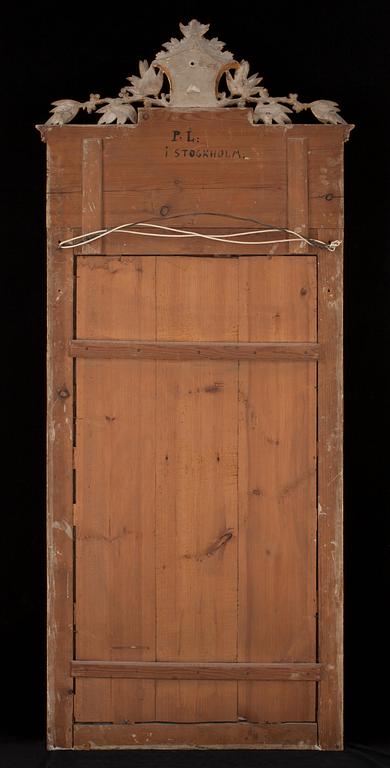 SPEGEL, av Pehr Ljung (1743-1819), bildhuggare i Stockholm. Sengustaviansk.