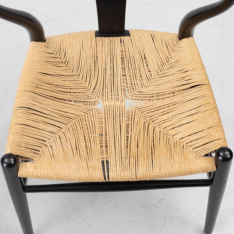 Hans J. Wegner, stolar, 4 st, CH24/"Y-stolen", Carl Hansen & Son, Danmark, 1900-talets andra hälft.