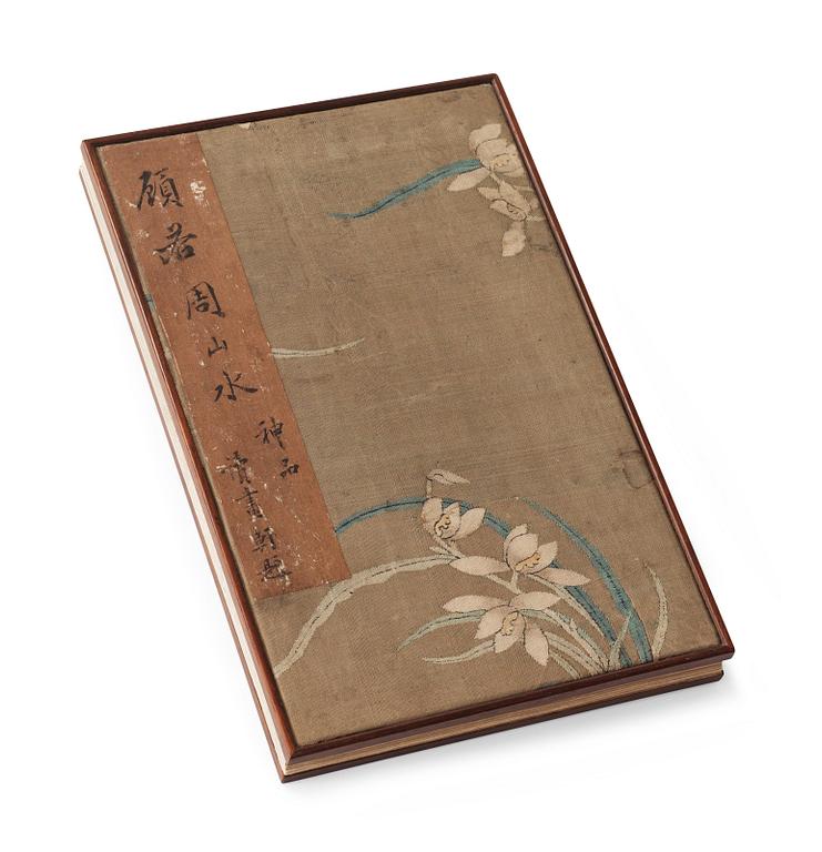 An album with eight landscape paintings, copies after Gu Fang (Gu Ruozhou, active c. 1700), Qing dynasty, 19th Century.