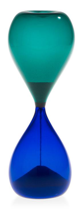 A Paolo Venini blue and green hourpiece, Venini, Italy, 1950's.