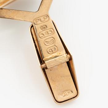 Manschettknappar 14K guld med syntetiska gröna stenar,