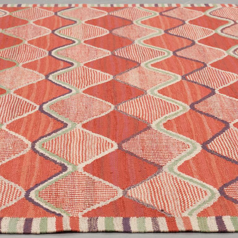 Barbro Nilsson, A CARPET, "Rödspättan", flat weave, ca 313 x 204 cm, signed AB MMF BN.