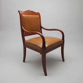 ARMLÄNSSTOL / KARMSTOL, empirstil, omkring 1900.