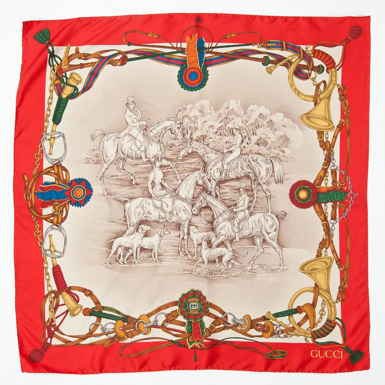 GUCCI, a silk scarf.