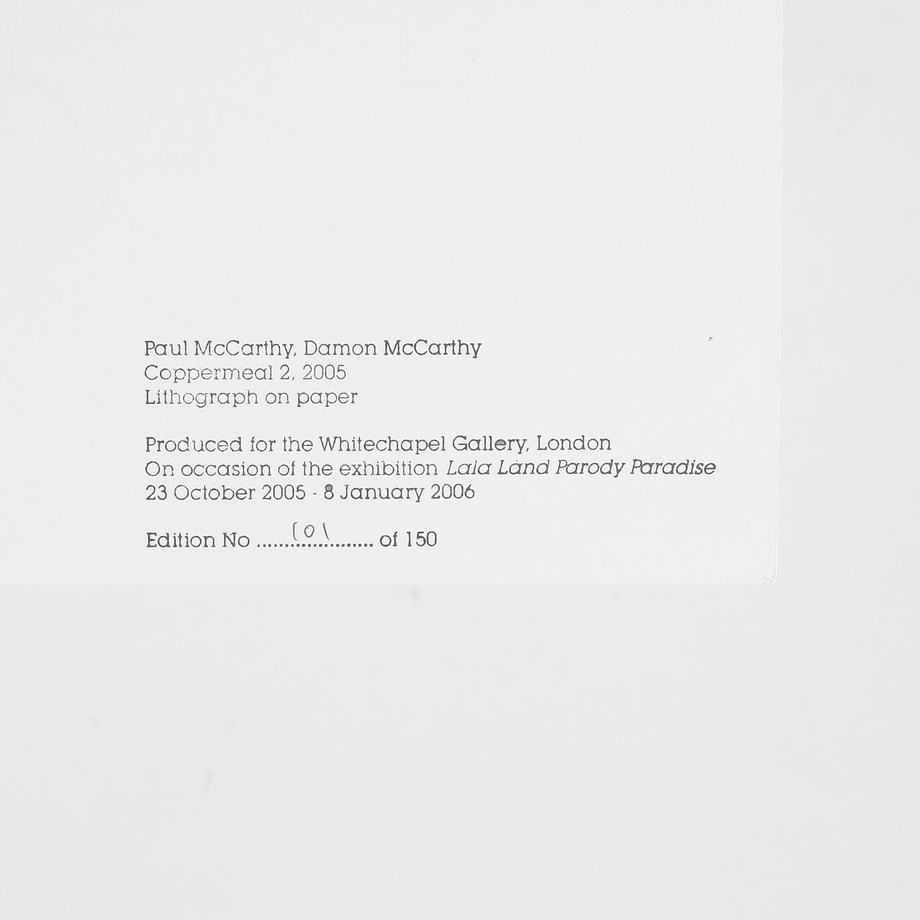 PAUL MCCARTHY, "Coppermeal 1,2,3", 3 st litografier signerade och numrerade, 2005. nr 26 och två nr 101,