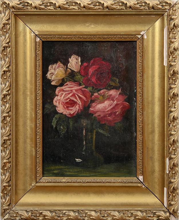 OKÄND KONSTNÄR, olja på pannå, sign, 1800/1900-tal.