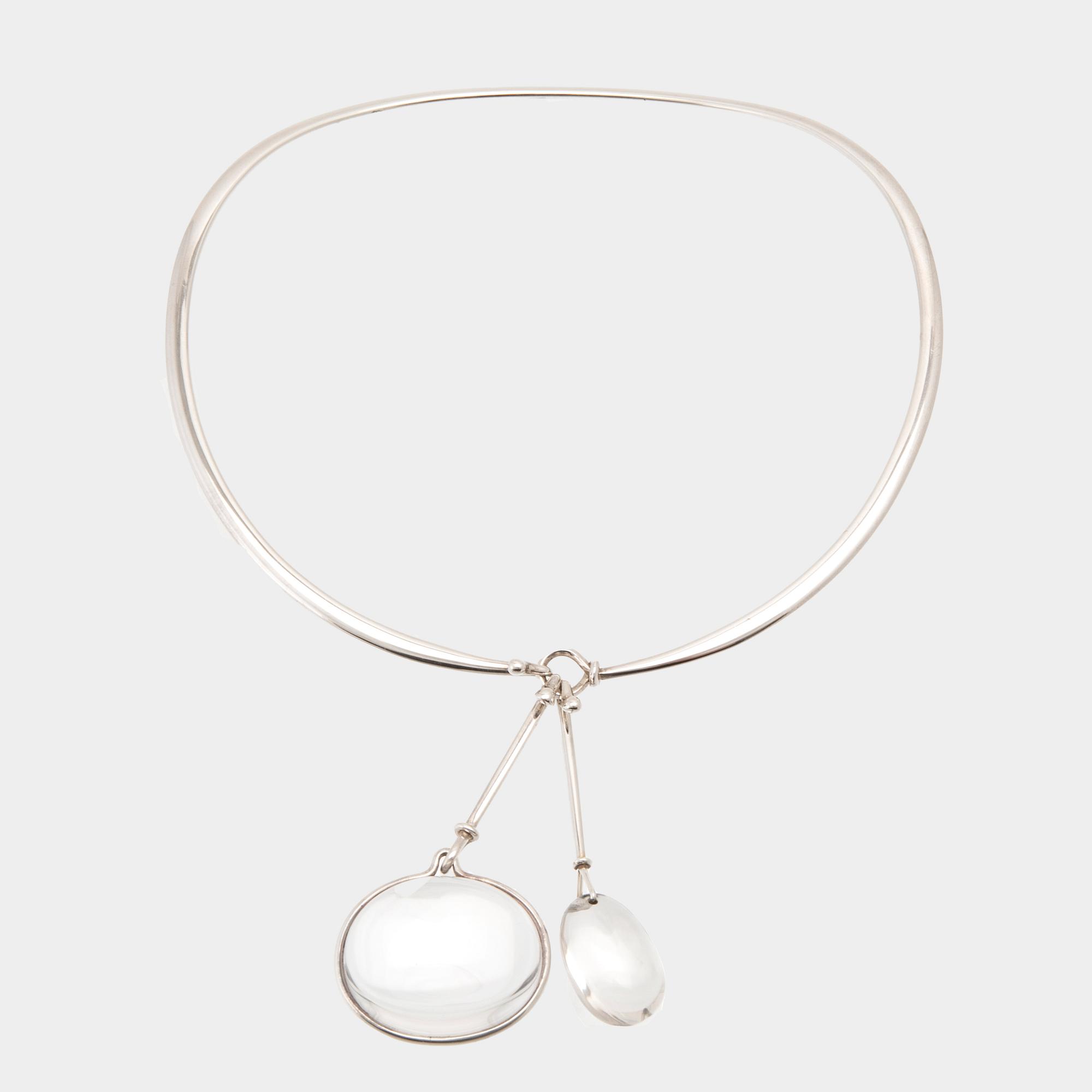 Vivianna Torun Bülow-Hübe, silver necklace with rock crystals designed for Georg Jensen.