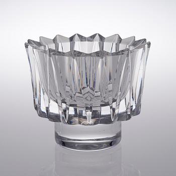 AIMO OKKOLIN, A CRYSTAL VASE. Crown. Signed Aimo Okkolin Riihimäen Lasi Oy.