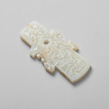 78. An archaistic nephrite plaque, China.