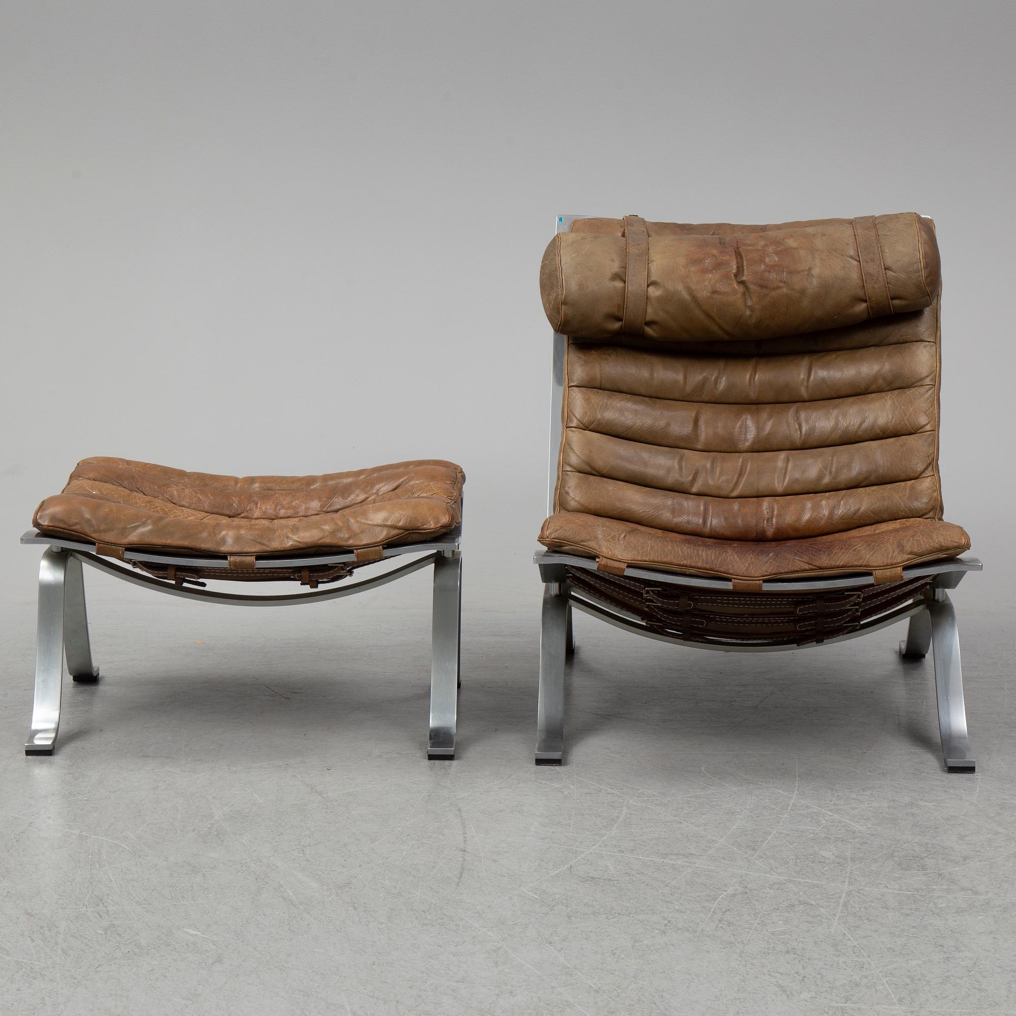 An 'Ari' easy chair and ottoman by Arne Norell.