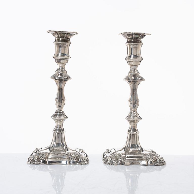 Candelsticks, a pair, silver, Sheffield 1833-34, mark of possibly Henry Wilkinson & Co.