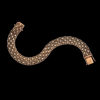 ARMBAND, 18K guld, x-länk. Vikt ca 15 g.