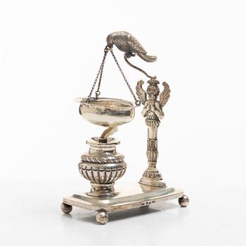 Empire, Perfume burner, silver, Johan Daniel Blomsterwall, Gothenburg 1836.